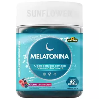 Melatonina Gummy Sunflower Frutas Vermelhas 60 Gomas 0,210mg em Oferta na Shopee