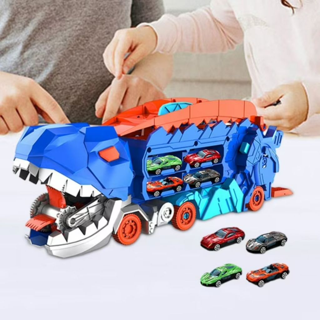 Caminhão Transporte Dinossauro T-Rex Ultimate Cegonha Pista Carrinho ...