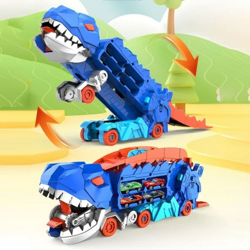 Caminhão Transporte Dinossauro T-Rex Ultimate Cegonha Pista Carrinho ...