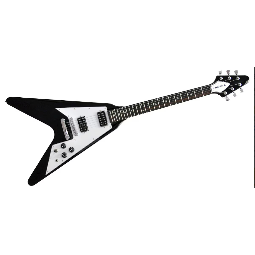 PLAYTECH Electric Guitar Flying V Type with 2 Humbucker Pickups