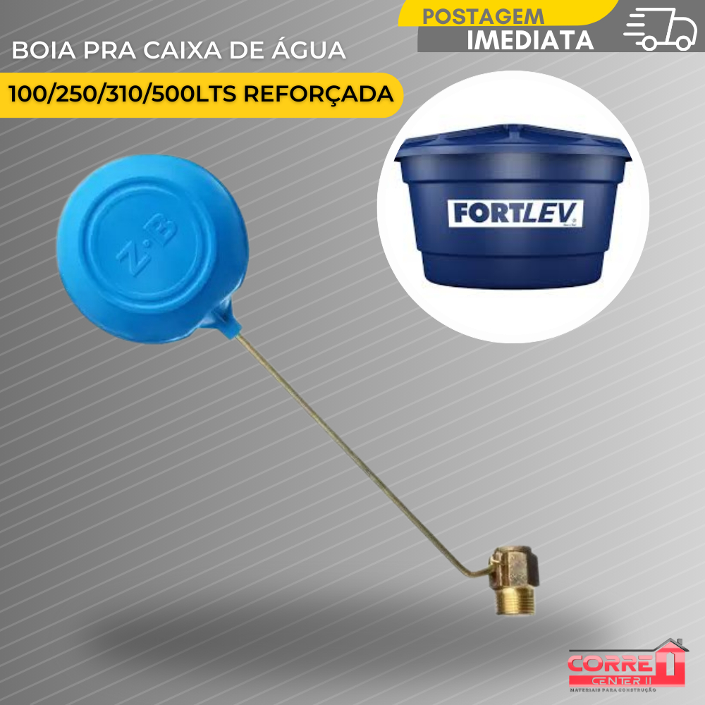 Boia Caixa D'água Reforçada Rosca 3/4 Metal 100 /250 /310/ 500 Litros ...