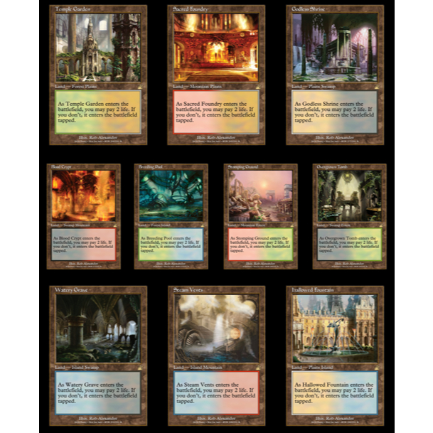 Conjunto de Shocklands MTG - Full Art ou até Old Frame - Proxy Magic ...