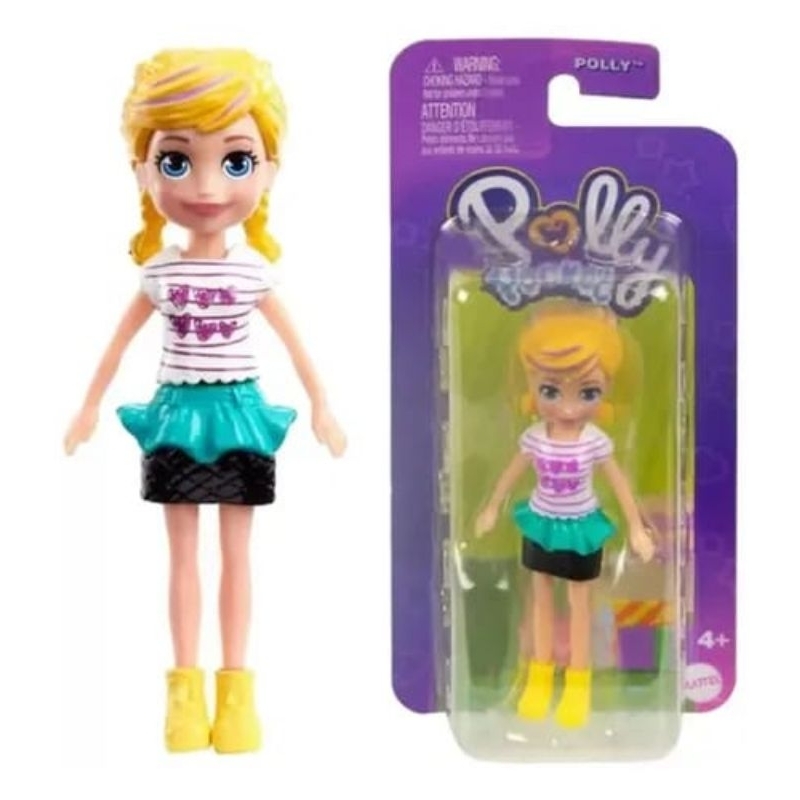 Boneca Polly Pocket Básica - Polly com Saia Preto - Mattel | Shopee Brasil