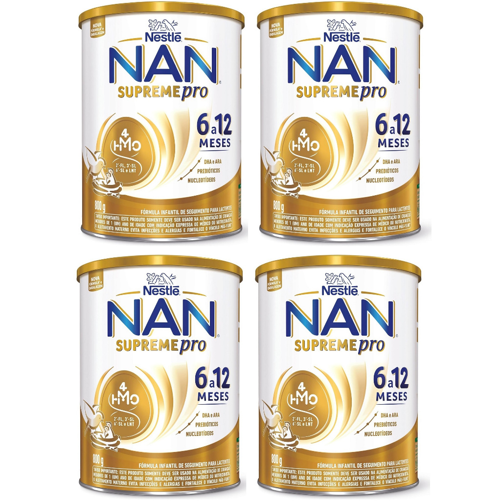 Kit 4un NAN Supreme Pro 800g 6 a 12 meses (AMARELO) | Shopee Brasil