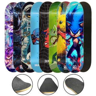 Shape De Skate Com Lixa Semi Profissional 8.0 Para Montagem Suporta Até 120kg