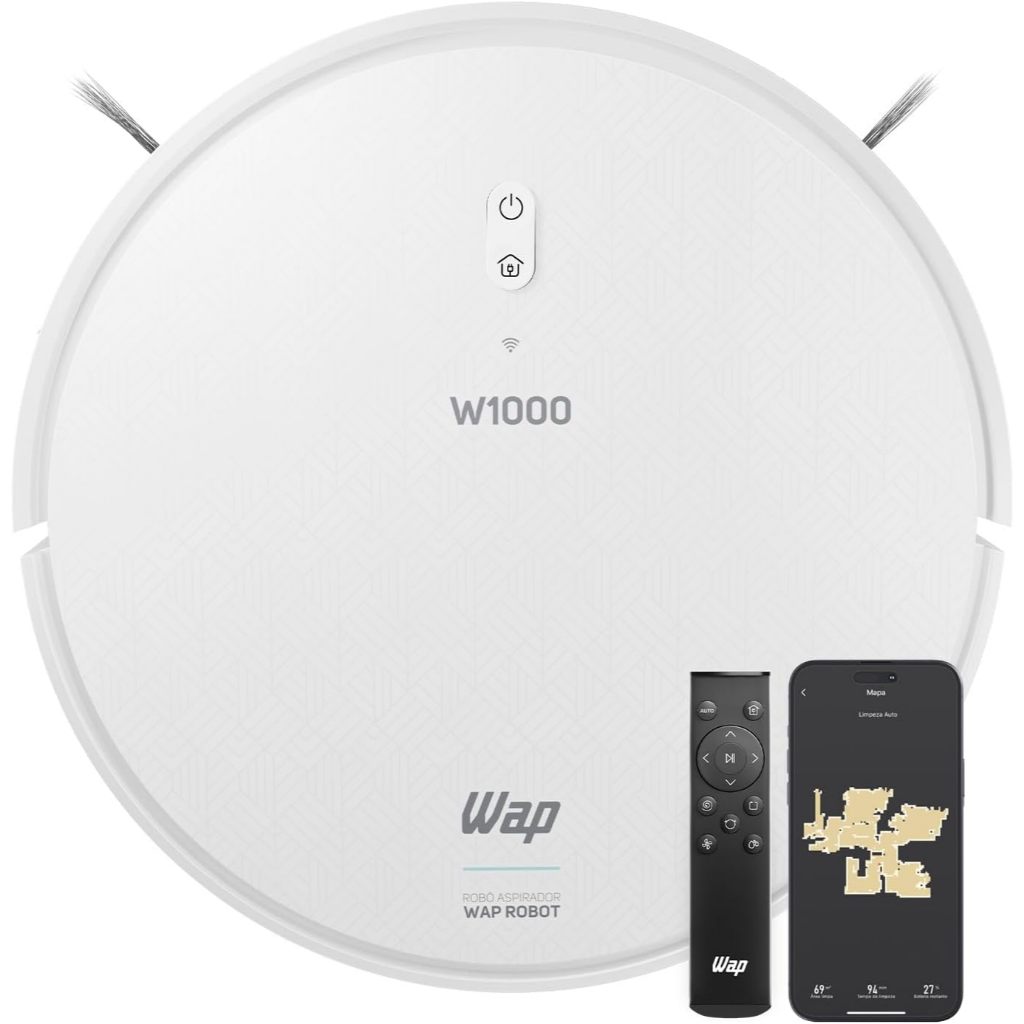 WAP Robô Aspirador de Pó ROBOT W1000 Mapeamento GYRO, Base de ...