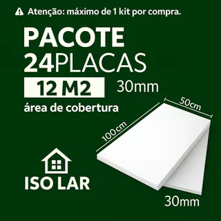 Kit 24 Unidades Placas de Isopor Anti Chamas 3cm Isolante Térmico e Acustico