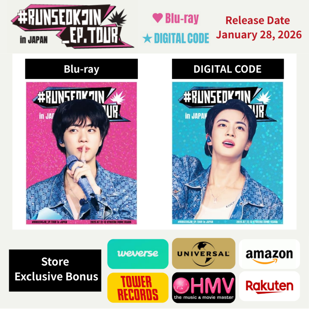 Brand-New BTS JIN #RUNSEOKJIN_EP.TOUR in JAPAN Blu-ray / Digital