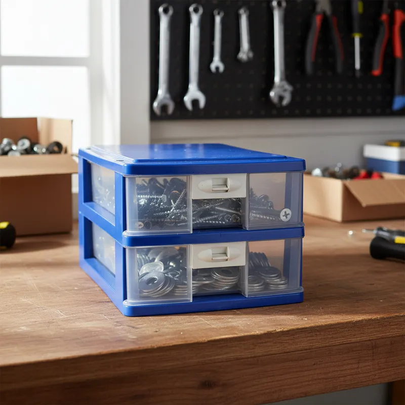Porta Gaveteiro Organizador de Mesa 2 gavetas com trava Multiuso