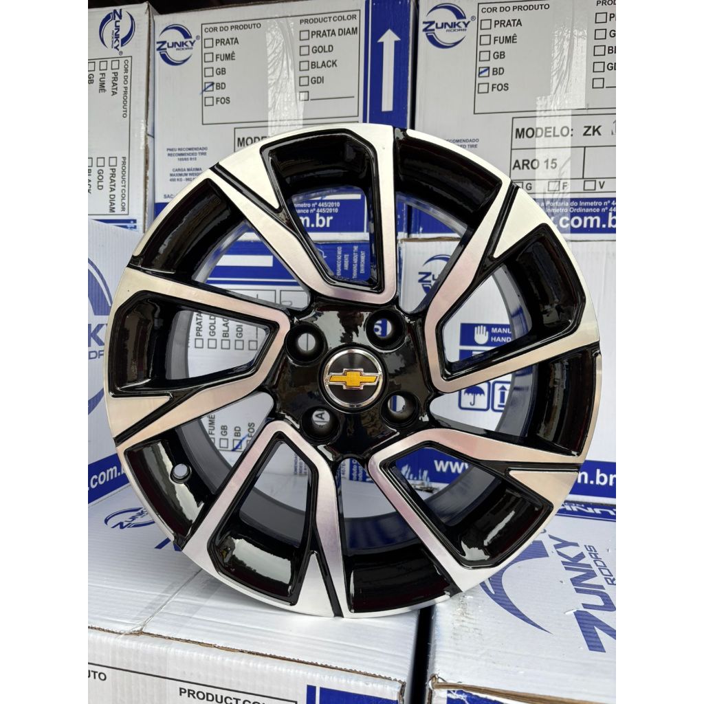 Jogo de rodas Aro 15 4x100 Onix 2023 2024 Zk1010 Plus Premier