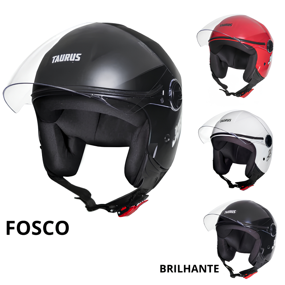 Capacete Moto Aberto Taurus Joy23 Inmetro Leve Confortável Motoboy Uso ...