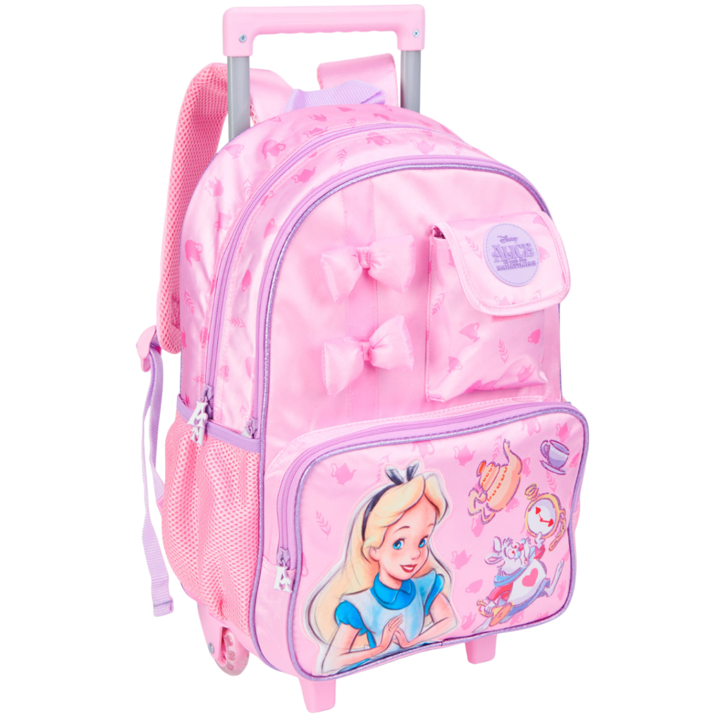 Mochila de Rodinhas Alice no País das Maravilhas Infantil Escolar com ...