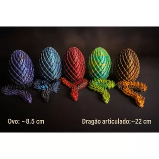 Ovo de Dragão + Dragão Articulado 22cm – Impressão 3D Dual Color