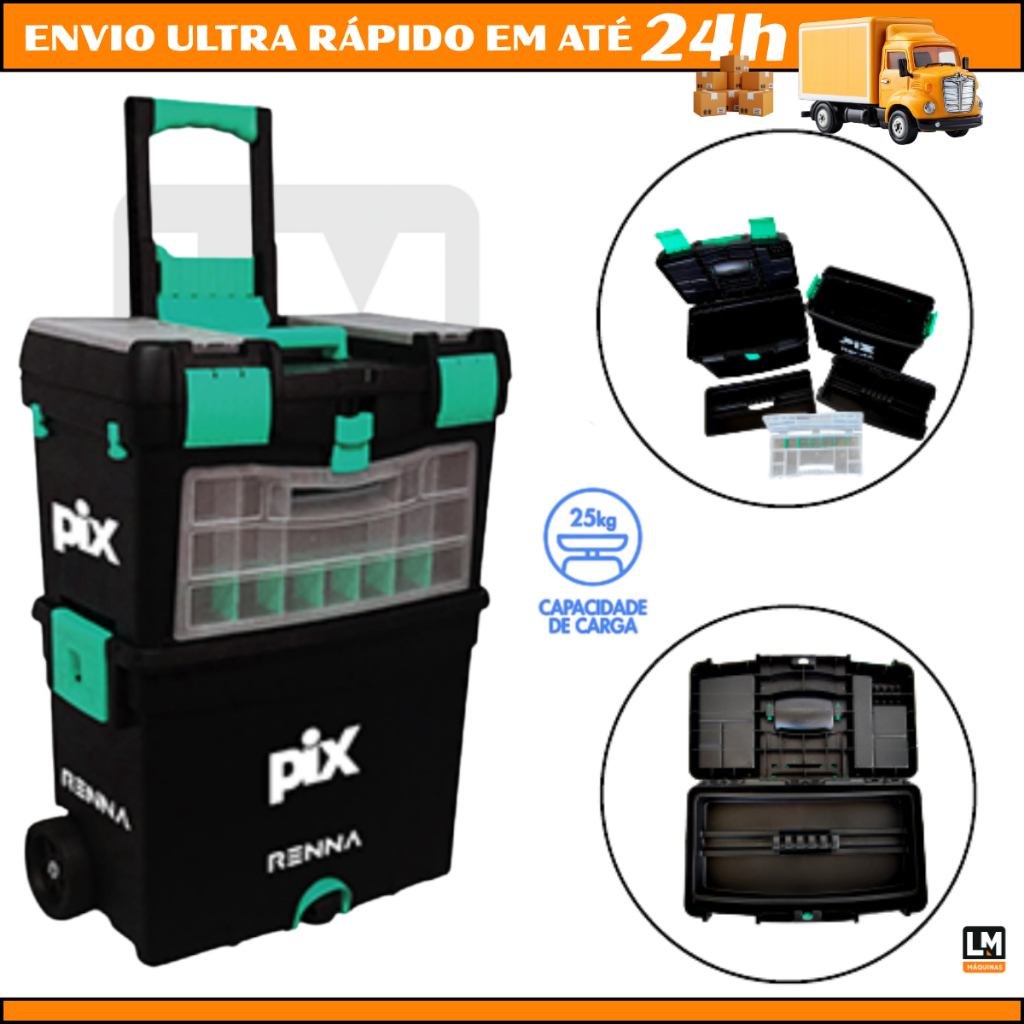 ダイアナ　Renaitre EXTRA NIGHT PACK 6個セット Caixa Maleta Dupla Ferramentas Reforçada Grande Com Rodas Renna