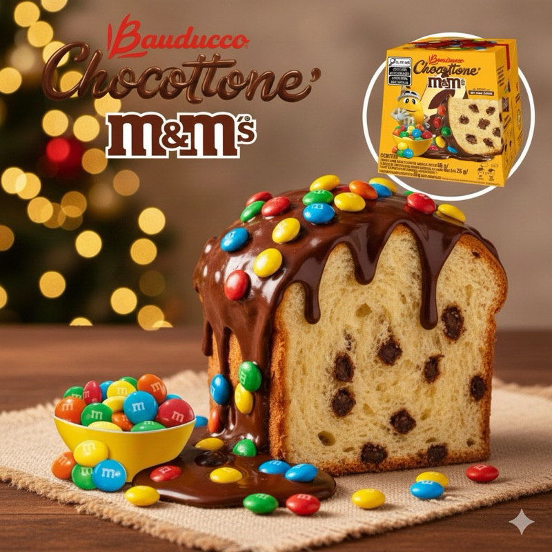 MINI CHOCOTTONE M&MS 80G BAUDUCCO Cesta de Natal pequena, mini ...