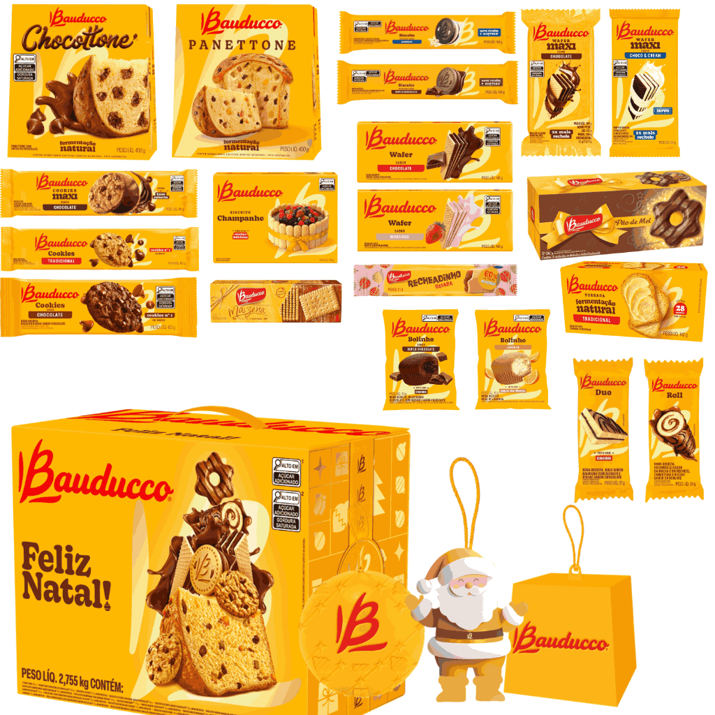 Cesta de Natal Bauducco 2,755kg Caixa + Brinde Exclusivo Bauducco