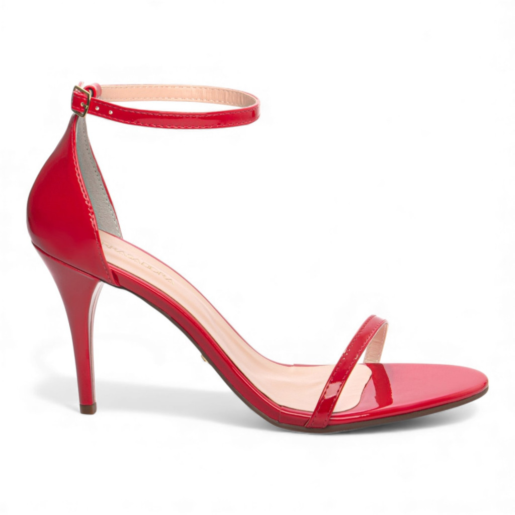 Sandália Gisele Vermelha 40 41 42 43 44 Salto Alto Fino 11cm