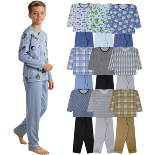 Kit Pijama Infanto Juvenil Menino | Pijama Infantojuvenil Tamanho 2 ao 16 | Pijama Infanto Juvenil Inverno em Oferta na Shopee
