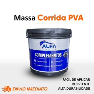 Massa Corrida PVA 20KG Nivelação Revestimento Branco Parede Interna Alfa Color Pronto para Uso