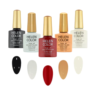 Kit 5 Esmaltes em Gel Helen Color UvLed Manicure 50ml em Oferta na Shopee