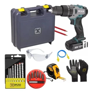 Parafusadeira Furadeira Impacto 18v Ws2419 Wesco Com Maleta em Oferta na Shopee