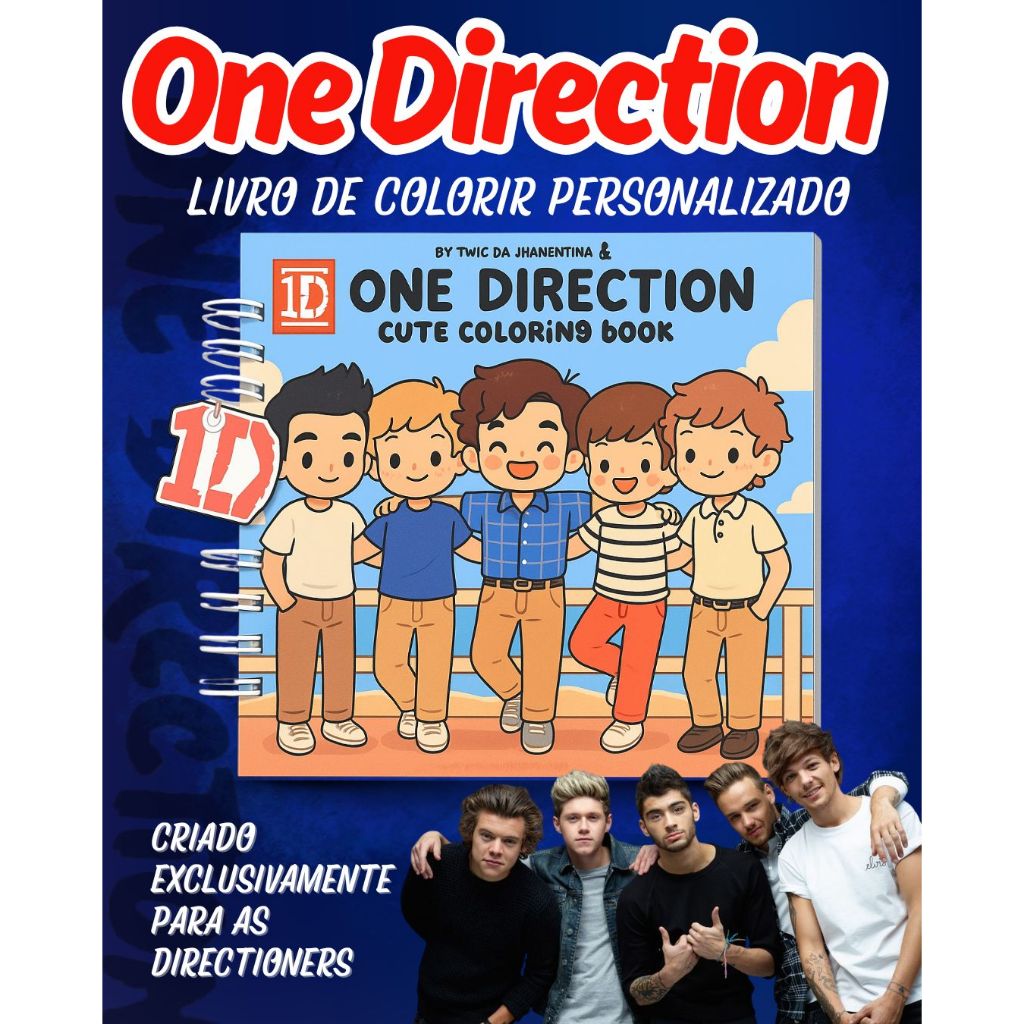 ONE DIRECTION - LIVRO DE COLORIR PERSONALIZADO | Shopee Brasil