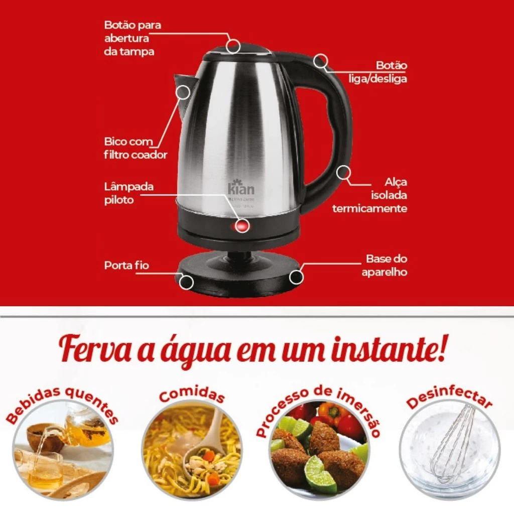 Kit Café da Manhã com Chaleira Elétrica e Sanduicheira imagem 3
