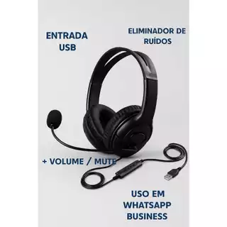 Fone De Ouvido Headset Usb Telemarketing Com Microfone biauricular