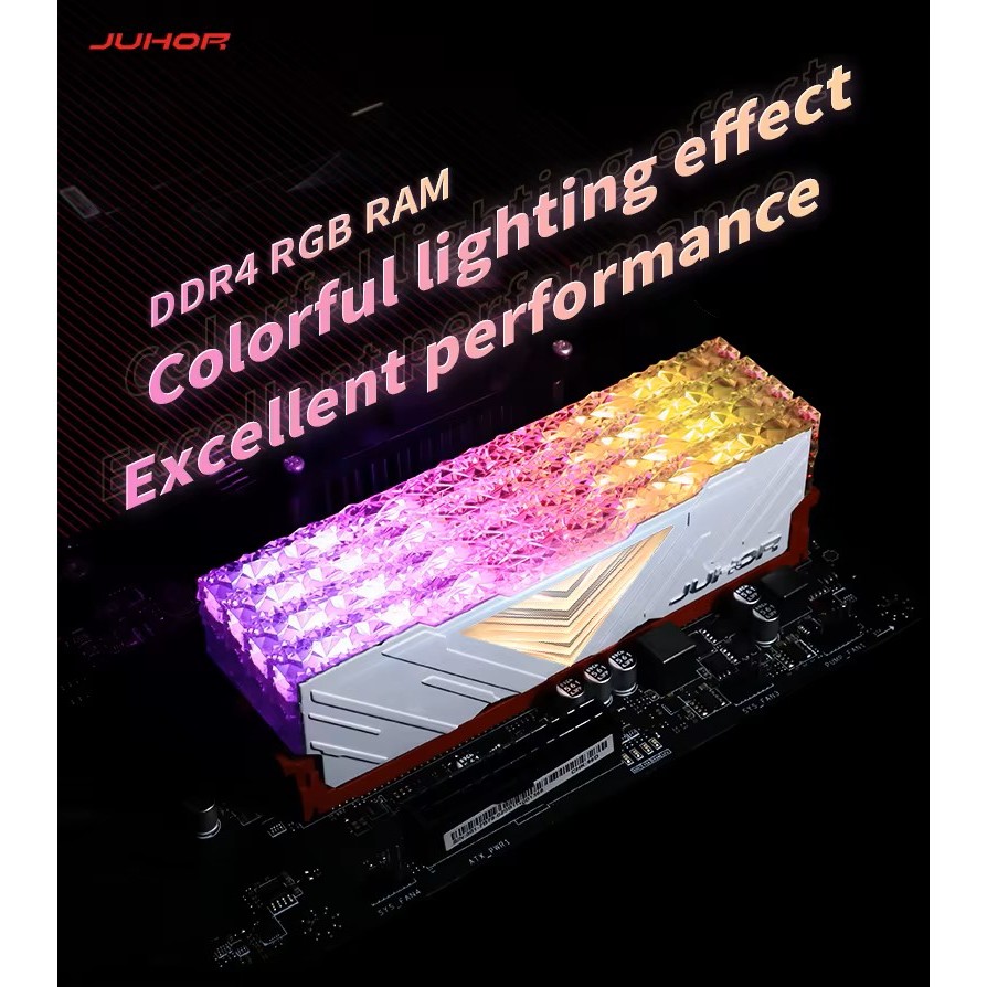 MEMÓRIA RAM JUHOR RGB 2X8 = 16GB DDR4 3200MHZ Cl 18-22-22-42