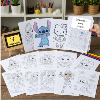 200 Desenhos de meninas para colorir em Oferta na Shopee