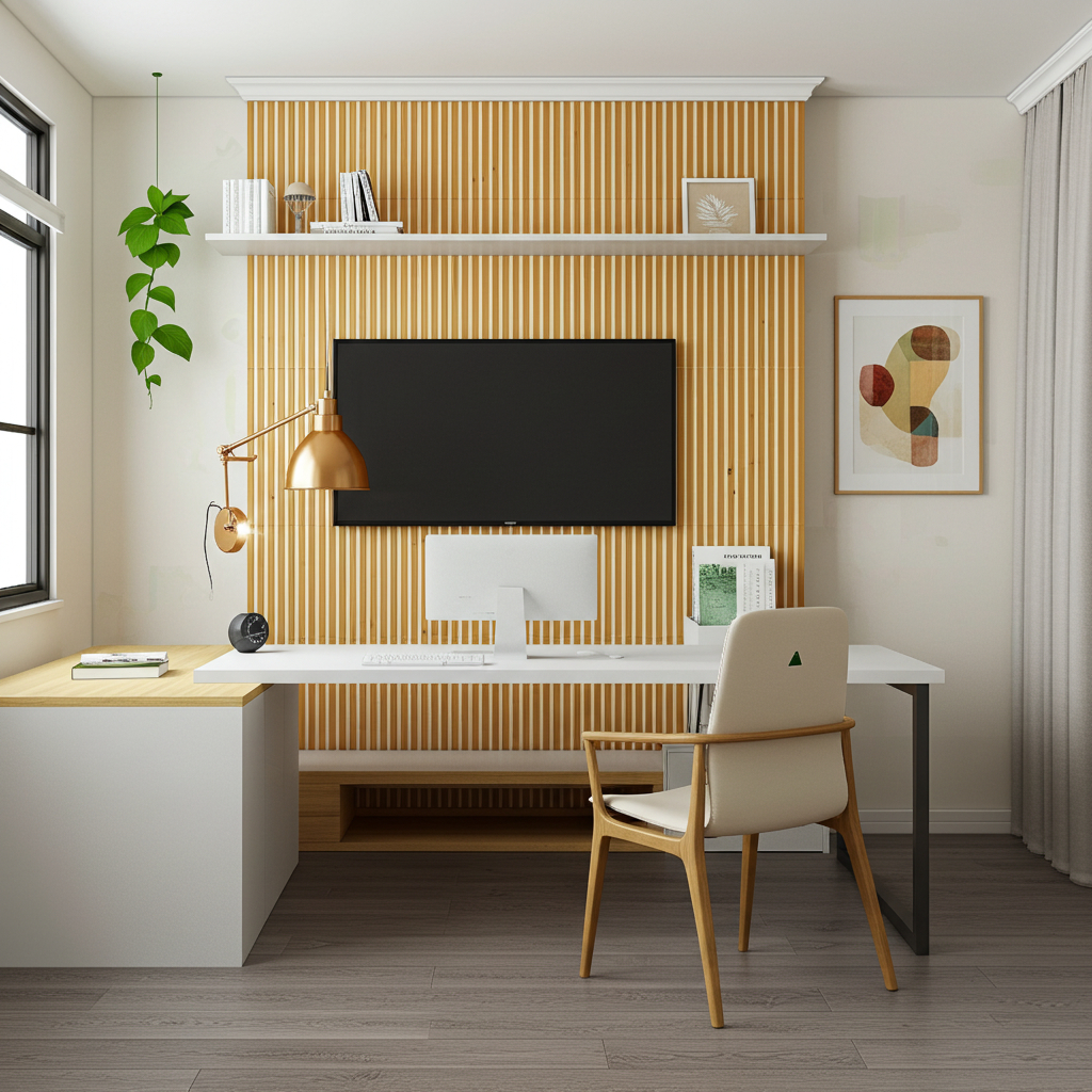 Painel Ripado Modular Kit até 150 Placas Ripada Ripa MDF Shiplap WPC ...