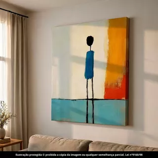Quadro Decorativo 80x110cm Abstrato Garoto Minimalista Decoração de Parede Hall Luxo Sala Quarto MDF