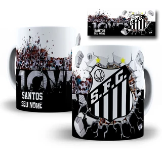Caneca Porcelana Santos SFC Personalizada Com SEU NOME