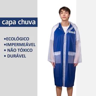 ⚡【PROMOÇÃO RELÂMPAGO】Capa de Chuva em Gabardina Grossa Transparente Reforçada Comprida e Reutilizável em Oferta na Shopee