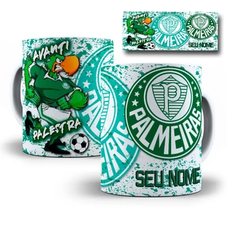 Caneca Porcelana Palmeiras Personalizada Com SEU NOME