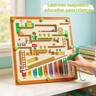 Bola De Labirinto Magnético Para Crianças Caneta De Corrida Pensamento Lógico Treinamento De Concentração