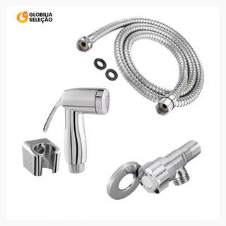 Kit de Ducha Higiênica Para Banheiro Completa Luxo Metal Inox núcleo da válvula de cobre 1,2m Chuveirinho Privada carol em Oferta na Shopee