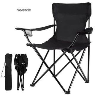 Cadeira Camping Dobrável Com Porta Copos e Bolsa Pesca Praia Acampamento 130kg