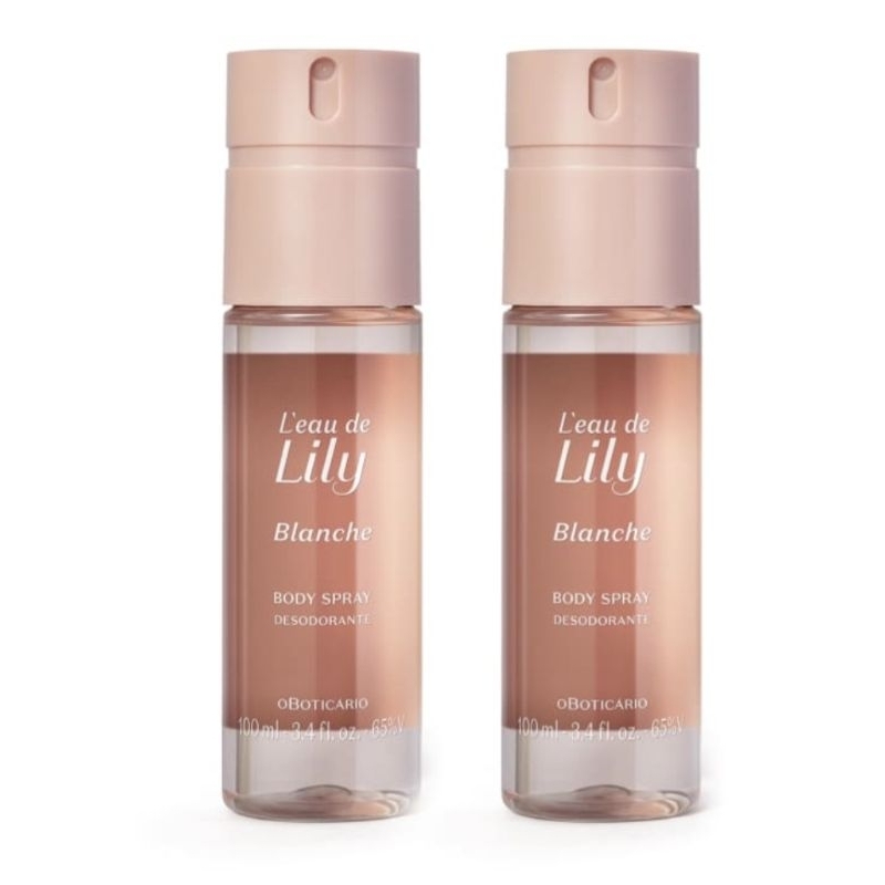 Combo Body Spray L’eau de Lily Blanche 100ml (2 itens) em Oferta na Shopee