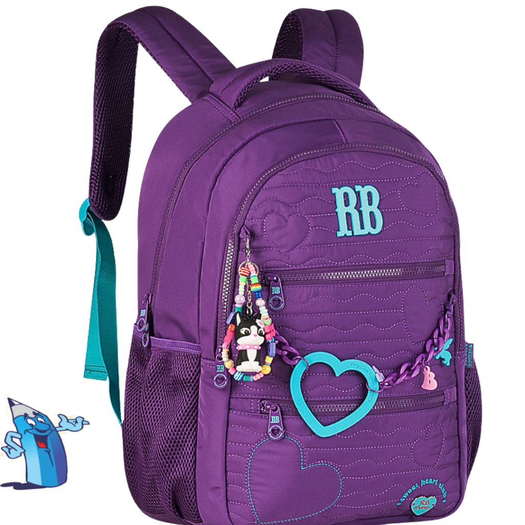 MOCHILA DE COSTAS REBECCA BONBON BORDADO C/CHAVEIRO MIÇANGA
