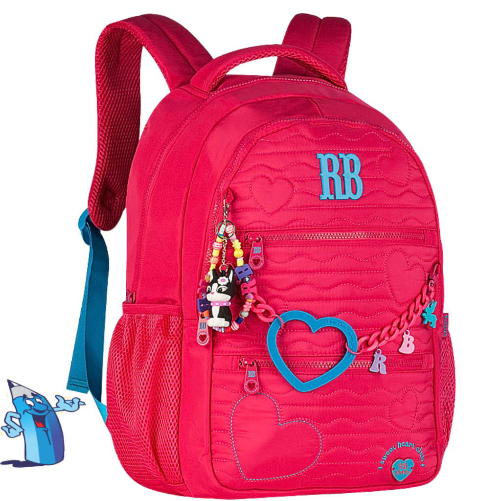 MOCHILA DE COSTAS REBECCA BONBON BORDADO C/CHAVEIRO MIÇANGA