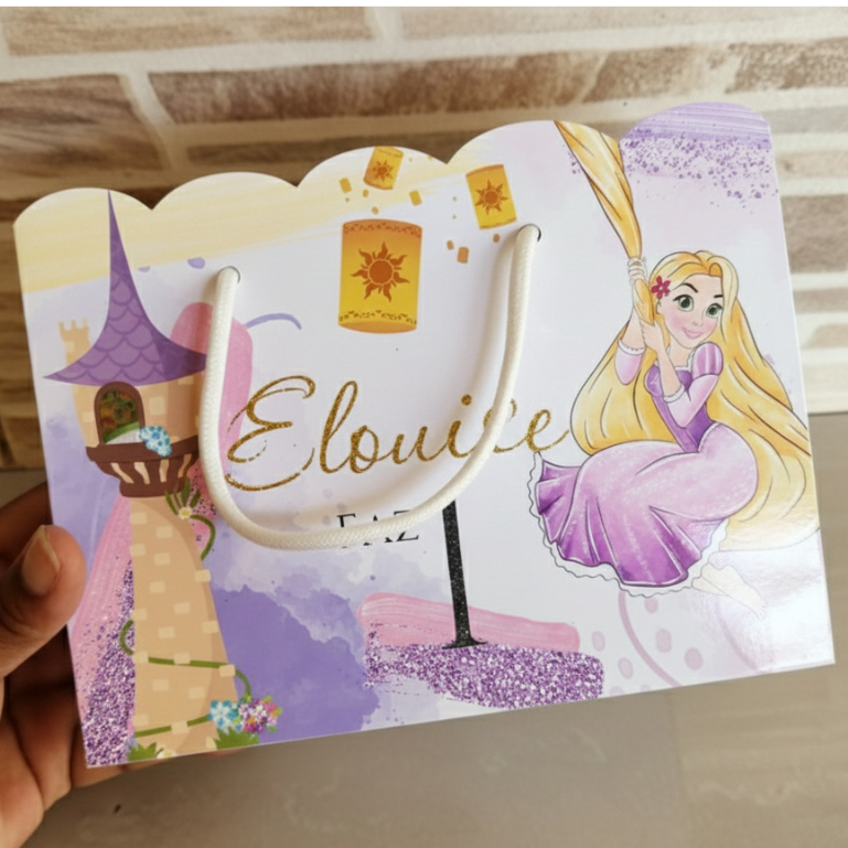 Sacolinha Personalizada Rapunzel lembrancinha aniversário guloseimas