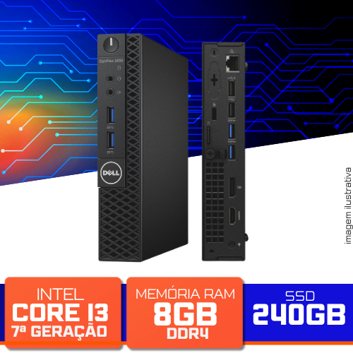 Mini PC Dell Optiplex 3050 - Intel Core i3-7100T 3.40GHz, 8GB DDR4