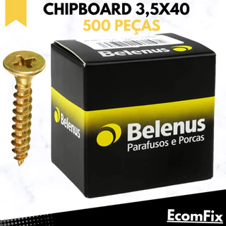 Parafuso Chipboard 3,5 X 40 Chata Phillips para Madeira - Caixa Com 500 Peças - BELENUS