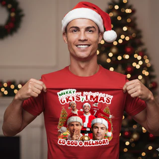 Camiseta Camisa Merry Cris Tmas Cristiano Ronaldo Natal Cr7 100% Algodão