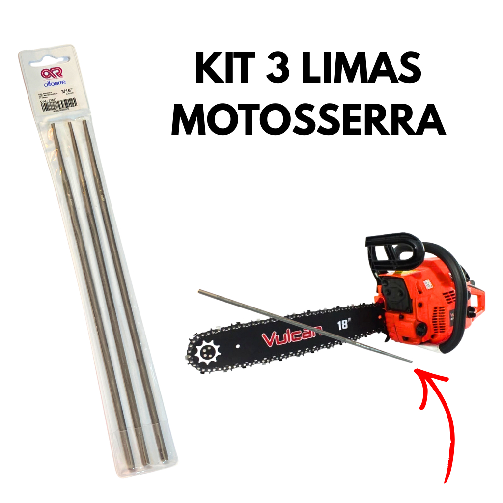 Kit 3 Lima Redonda Para Corrente Motosserra 4,8mm HUSARVANA STIHL
