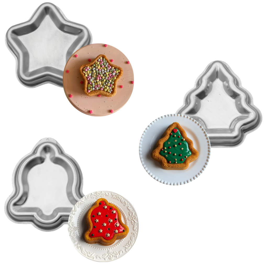 Kit 3 Formas Decoradas Bolo Brownie 18cm Marca Caparroz Nata