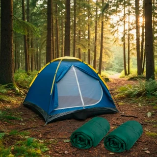 Barraca Camping 2 Pessoas - Barraca De Acampamento A Prova D'Água Barraca Camping + 2 Sacos de dormi em Oferta na Shopee