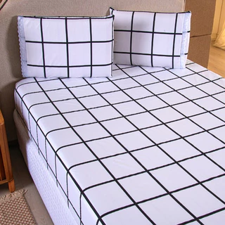 Jogo de Lençol Casal 3 Peças Estampado 100% Poliéster - Oferta em Oferta na Shopee
