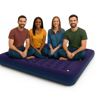 Colchão Inflável King Size Multiuso com Fole Ideal para Acampamento e Casa